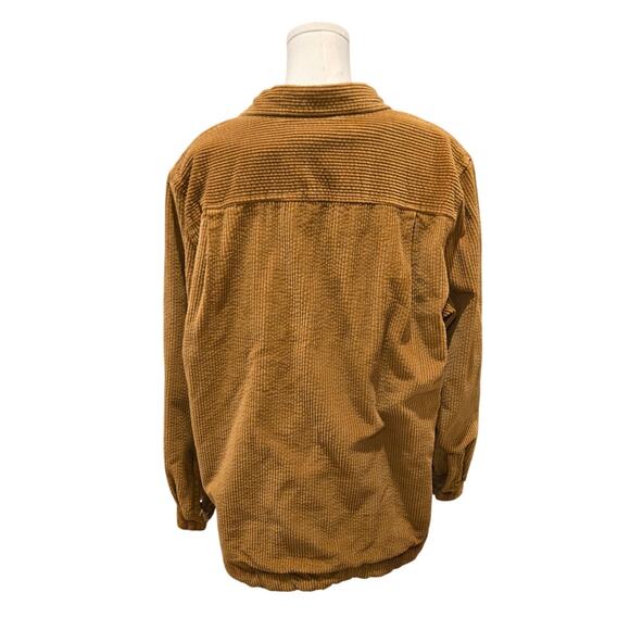 LL Bean Corduroy Relaxed Sherpa Lined Shacket Shirt Jacket Womens XL Brown - Picture 5 of 12